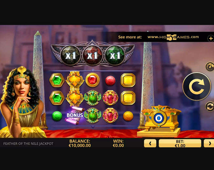 feather of the nile jackpot
