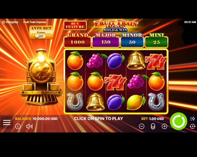 fruit train express: hold & win