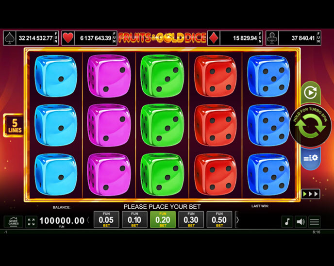 fruits & gold dice