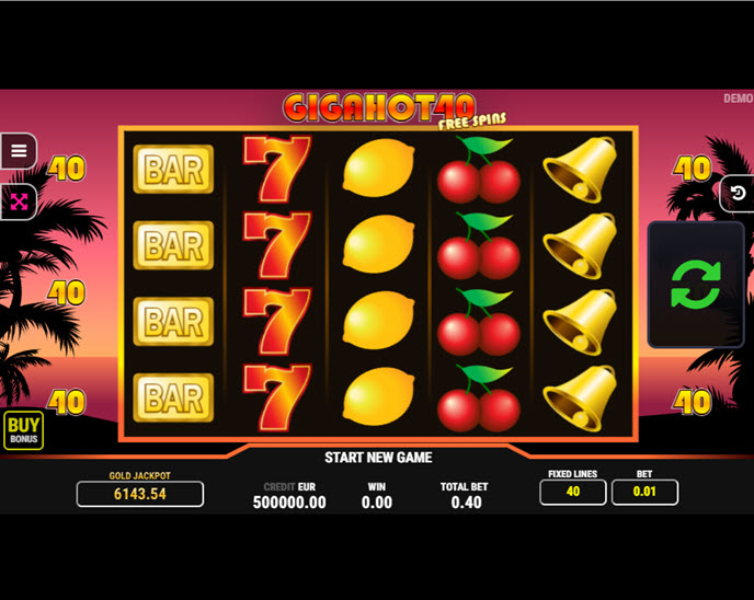 giga hot 40 free spins