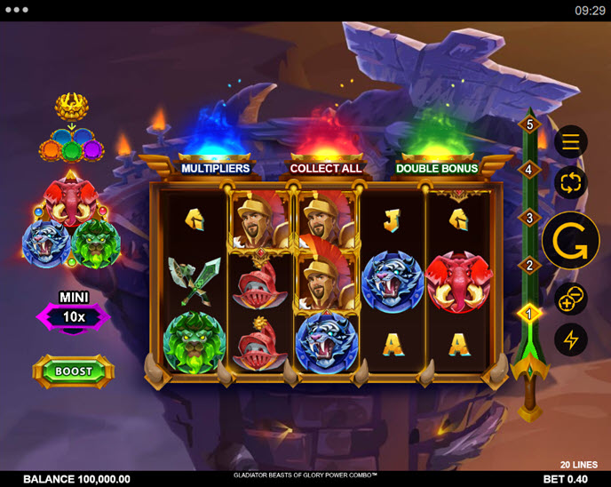 gladiator beasts of glory power combo