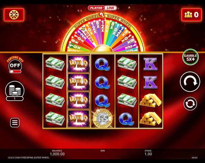gold cash free spins super wheel