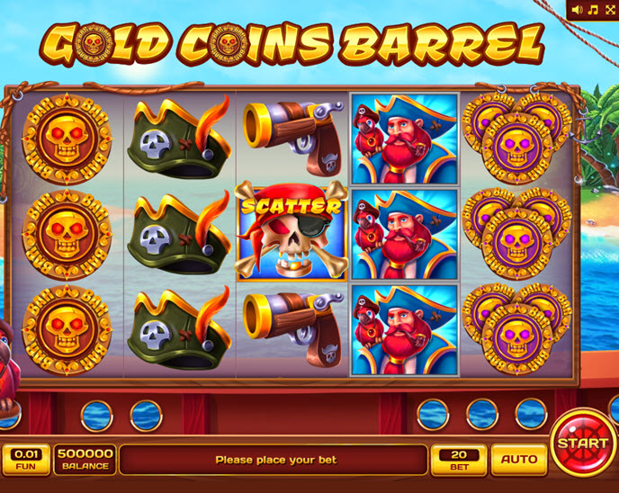 gold coins barrel