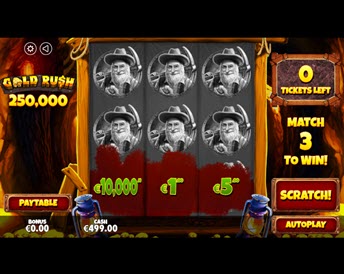 gold rush scratchcard
