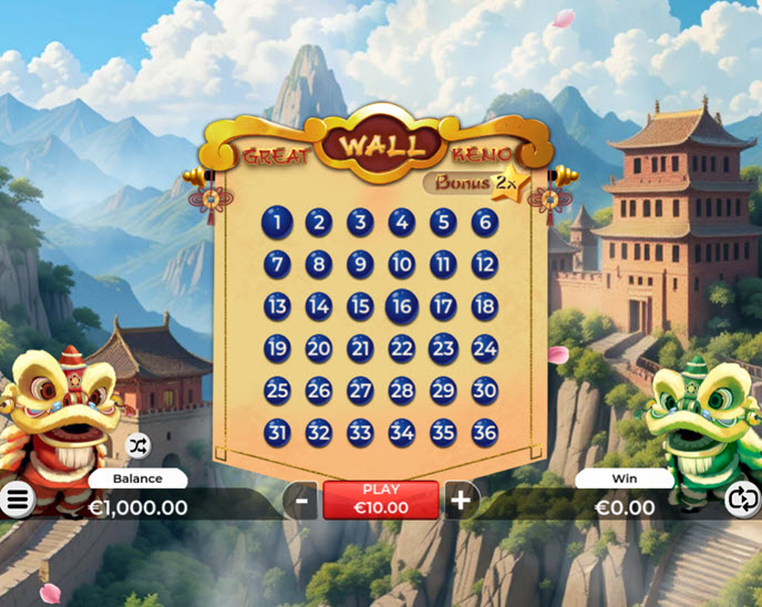 great wall keno