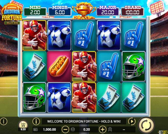 gridiron fortune hold & win