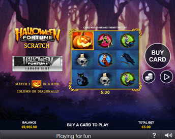 halloween fortune scratch game