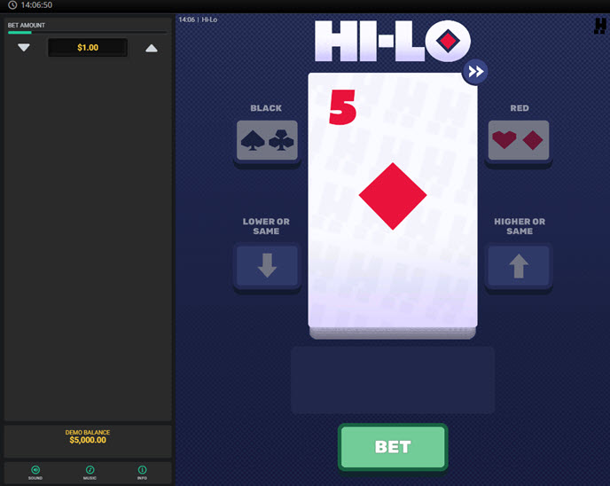 hi-lo (hacksaw gaming)