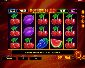 hot fruits 20 cash spins