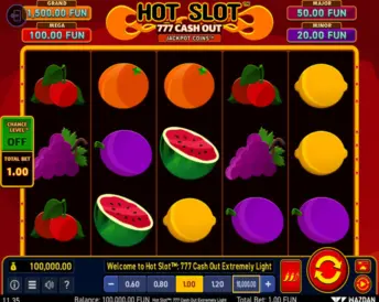 Hot Slot: 777 Cash Out Extremely Light