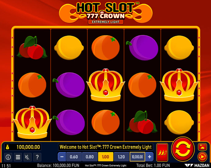 hot slot: 777 crown extremely light