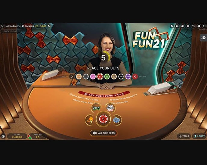 infinite fun fun 21 blackjack
