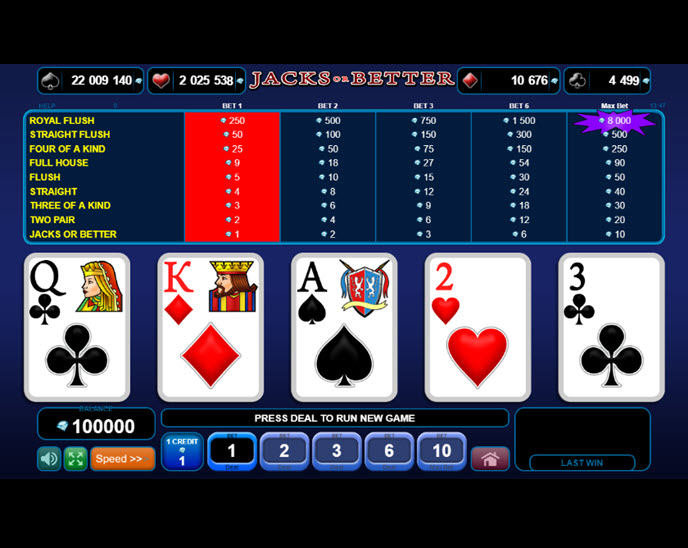 jacks or better poker (amusnet)