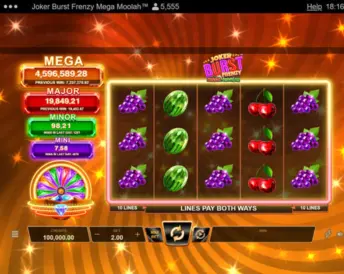Joker Burst Frenzy Mega Moolah