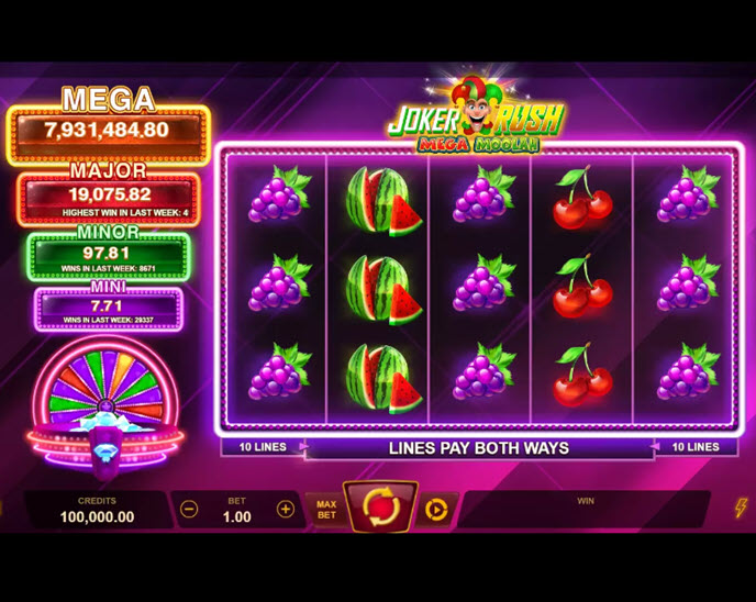 joker rush mega moolah