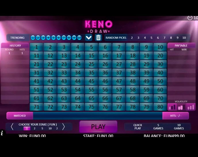 keno draw (flipluck)