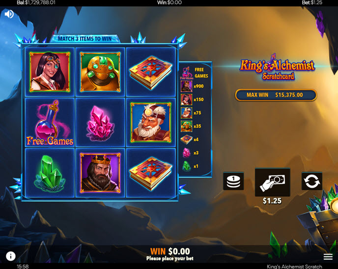 king’s alchemist scratch card