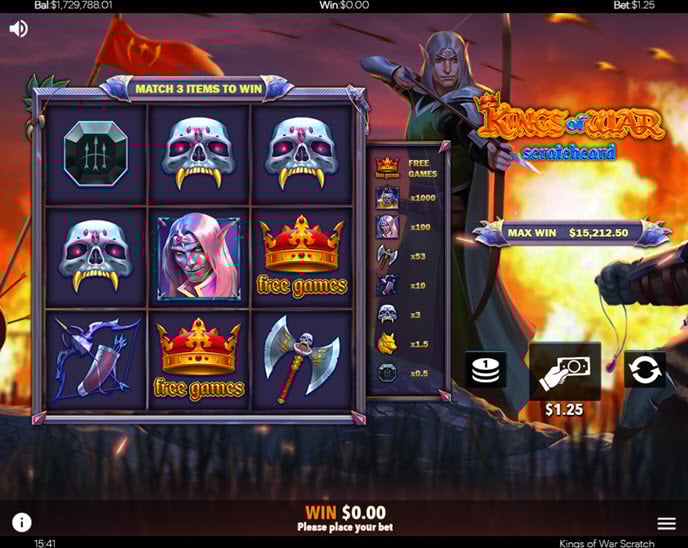kings of war scratch card