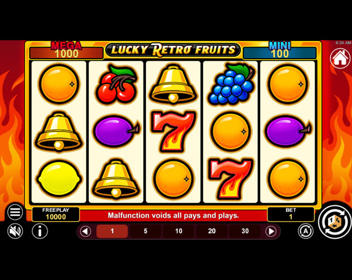 lucky retro fruits hold & win