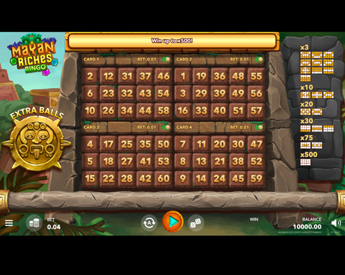 mayan riches bingo