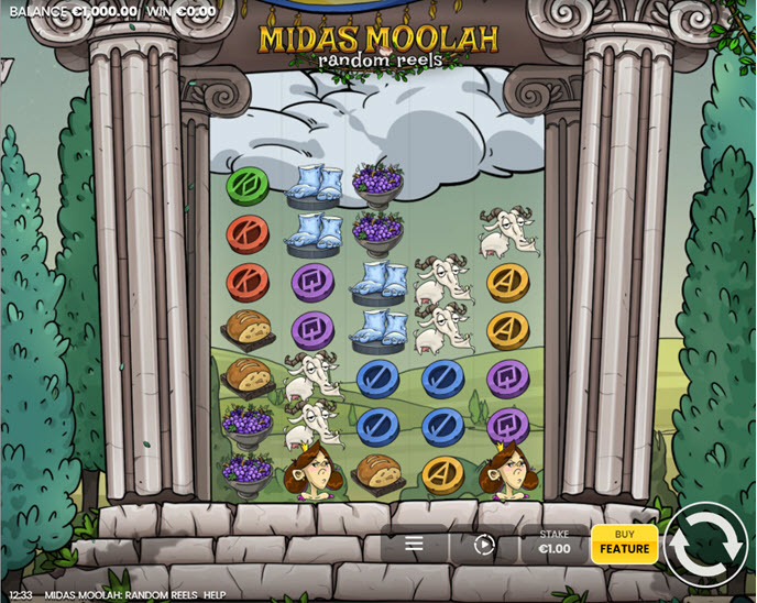 midas moolah random reels