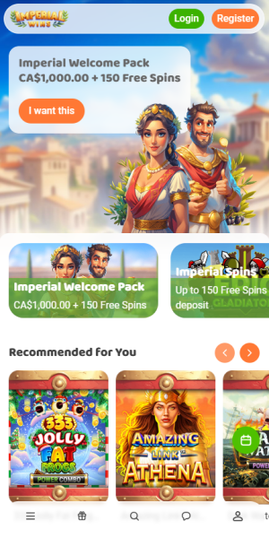 grab first deposit bonus at Imperial Wins Casino