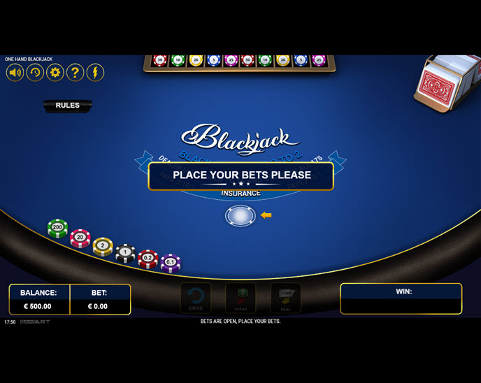 one-hand blackjack