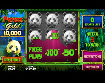 panda gold scratchcard