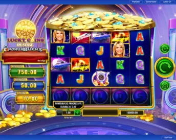 PowerBucks Wheel of Fortune Lucky Coins On Stage