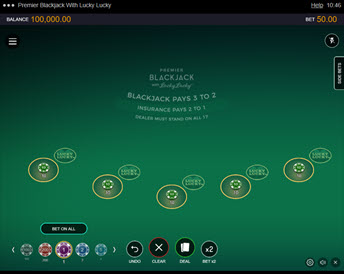 premier blackjack with lucky lucky
