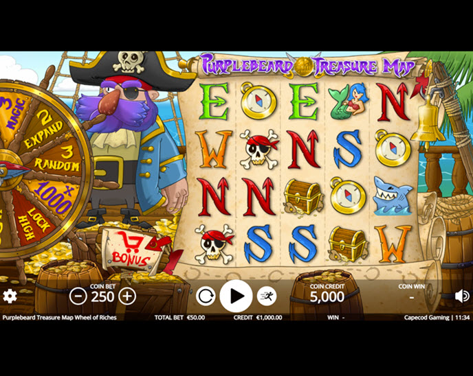 purplebeard treasure map wheel of riches