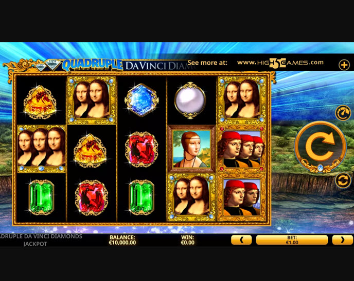 quadruple da vinci diamonds jackpot