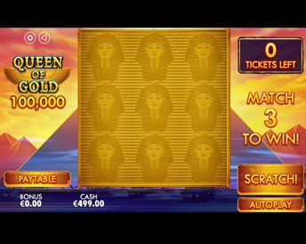 queen of gold scratchcard