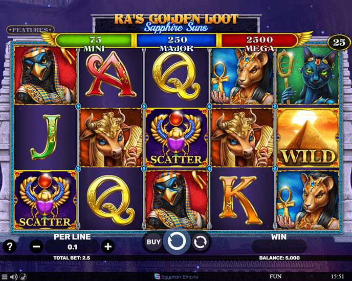 ra’s golden loot – sapphire suns