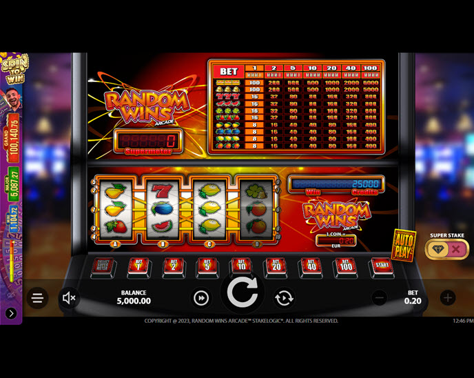 random wins arcade
