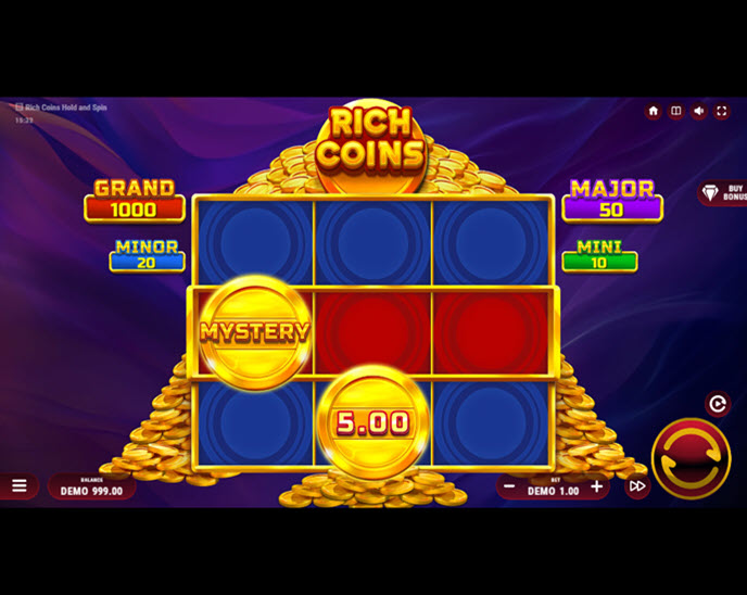 rich coins hold and spin