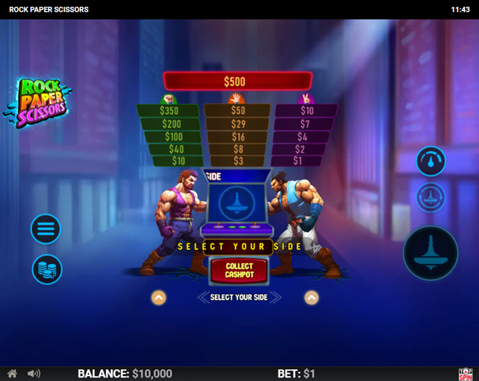 rock paper scissors (top spin games)