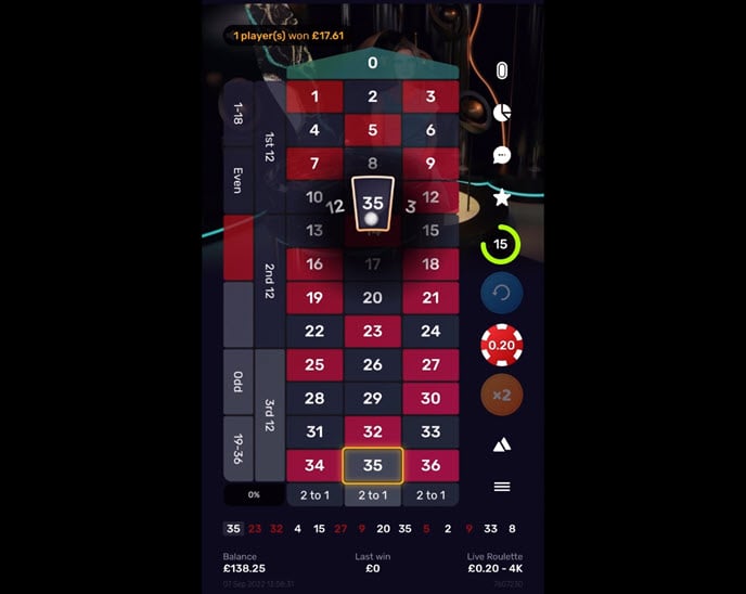 roulette (beter live)