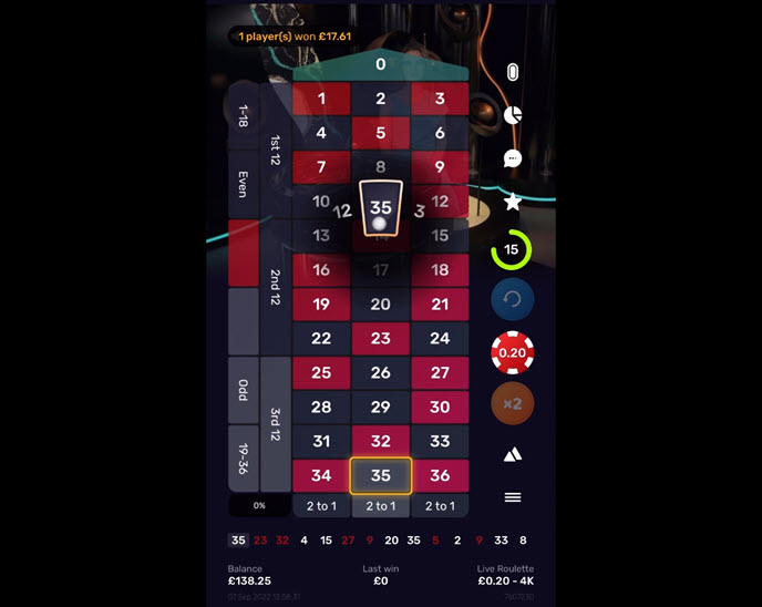 roulette (beter live)