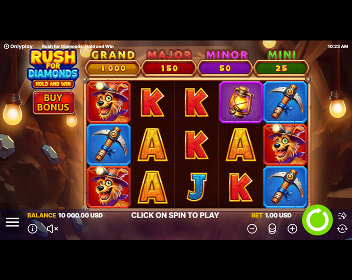 rush for diamonds hold and win