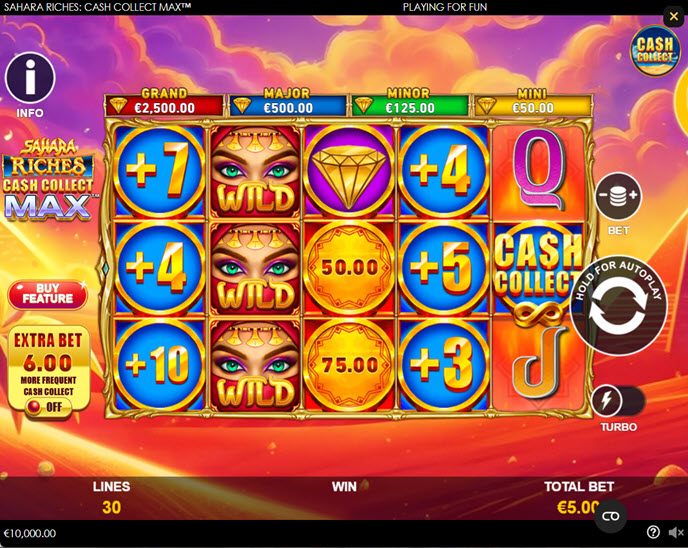 sahara riches cash collect max