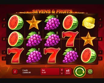 sevens and fruits: 6 reels