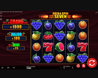 shiny fruity seven 10 lines hold and spin