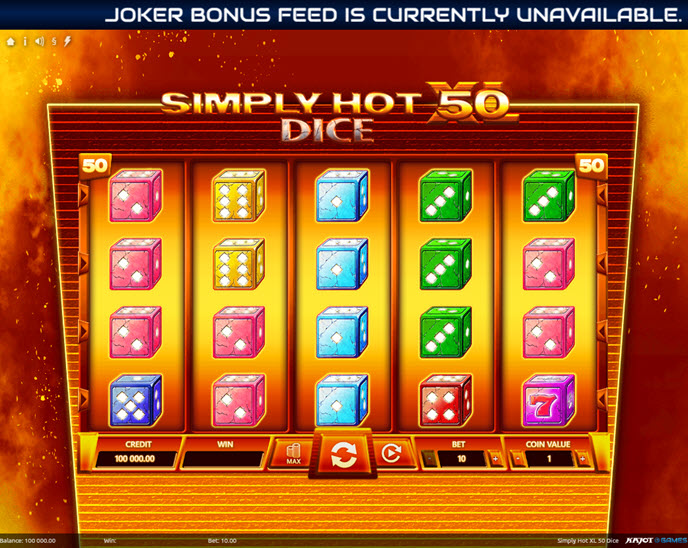 simple hot xl 50 dice