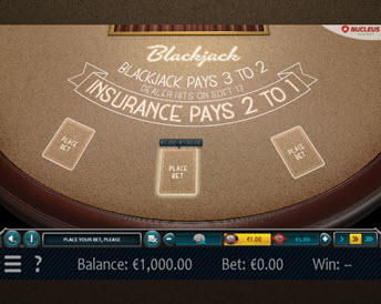 single deck blackjack (nucleus gaming)