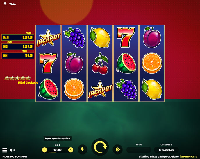 sizzling blaze jackpot deluxe