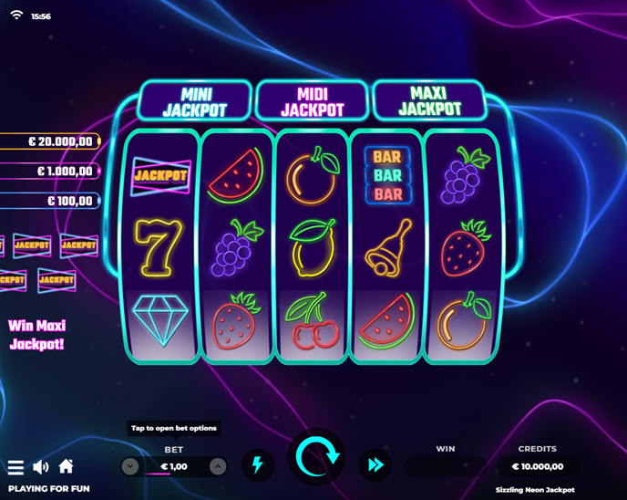 sizzling neon jackpot