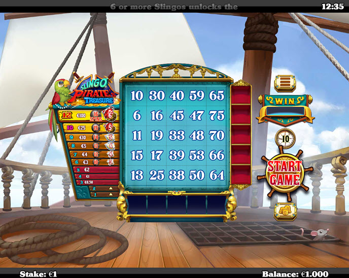 slingo pirate’s treasure
