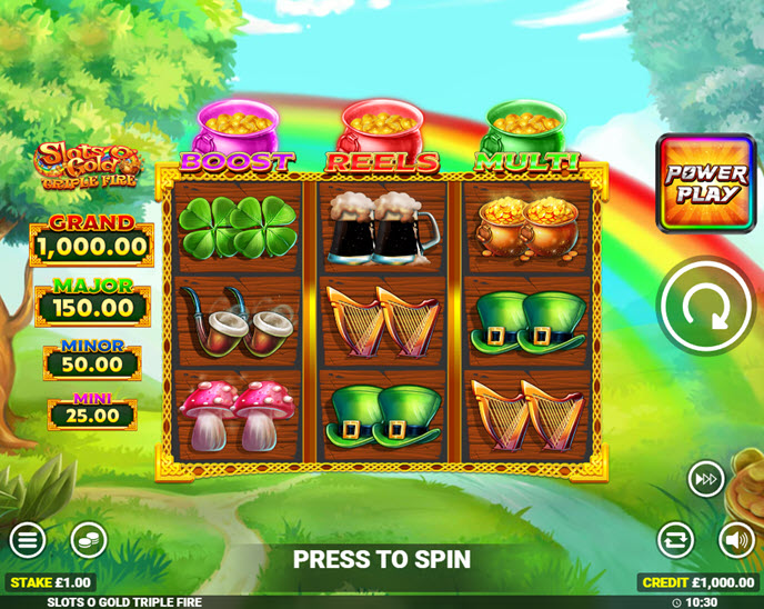 slots o' gold triple fire
