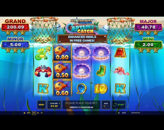 starlight jackpots captain's catch
